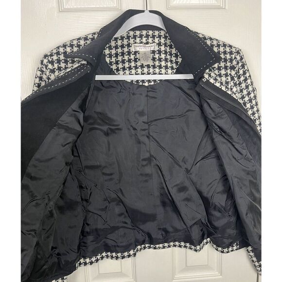 Draper's & Damon's Houndstooth Zip Collard Lined Jacket Blazer Women’s Size 12P - Picture 8 of 8
